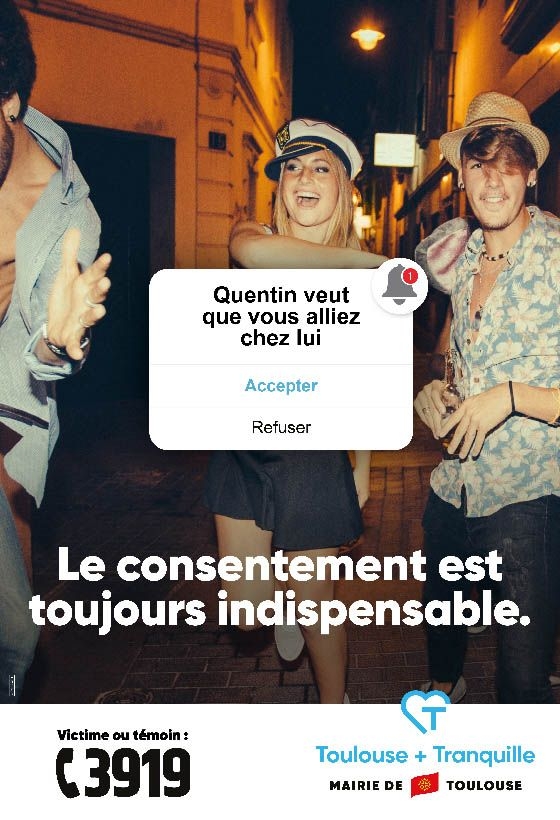 Affiche "Quentin veut que vous vous alliez chez lui.", Campagne harcèlement - Mairie de Toulouse